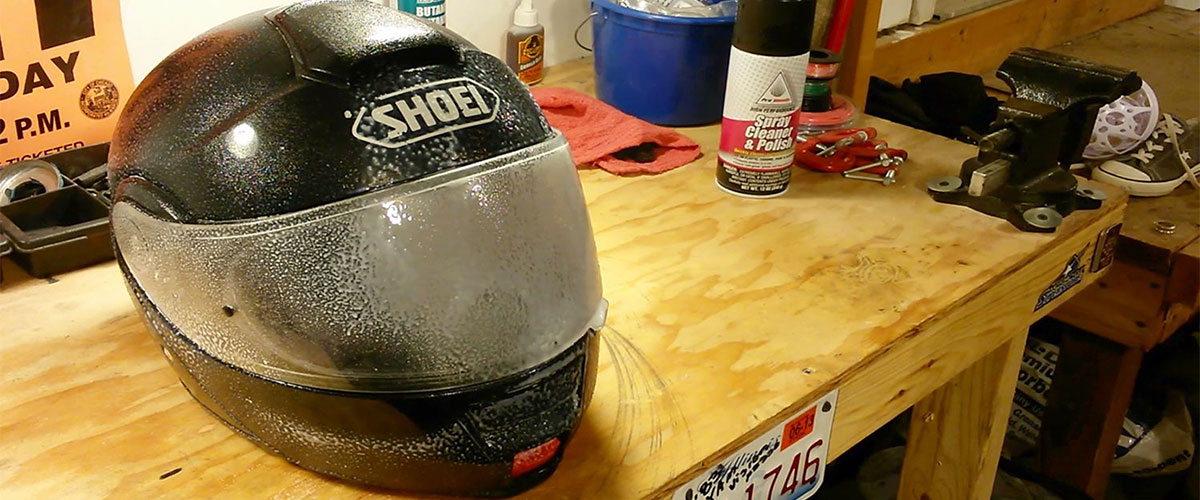 Clean the helmet visor