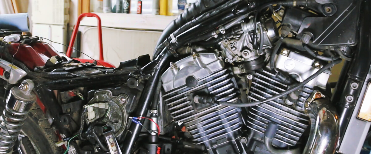 cleaning the motorcycle engine