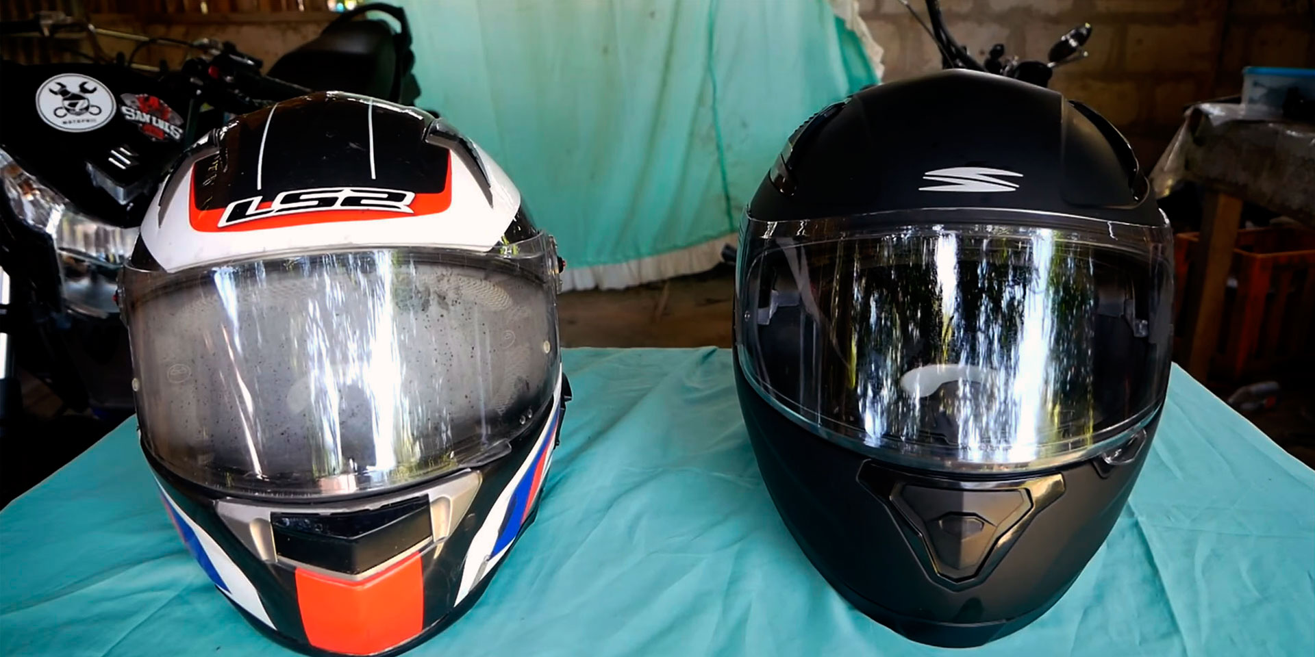 Keep motorcycle helmet from fogging up