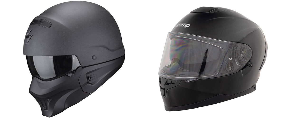 Plastic-based motorcycle helmets