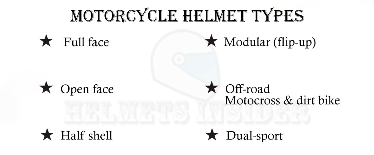 Types of motorcycle helmets